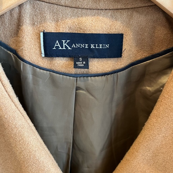 AK Anne Klein Wool Pea Coat Camel Winter Long - Picture 10 of 11